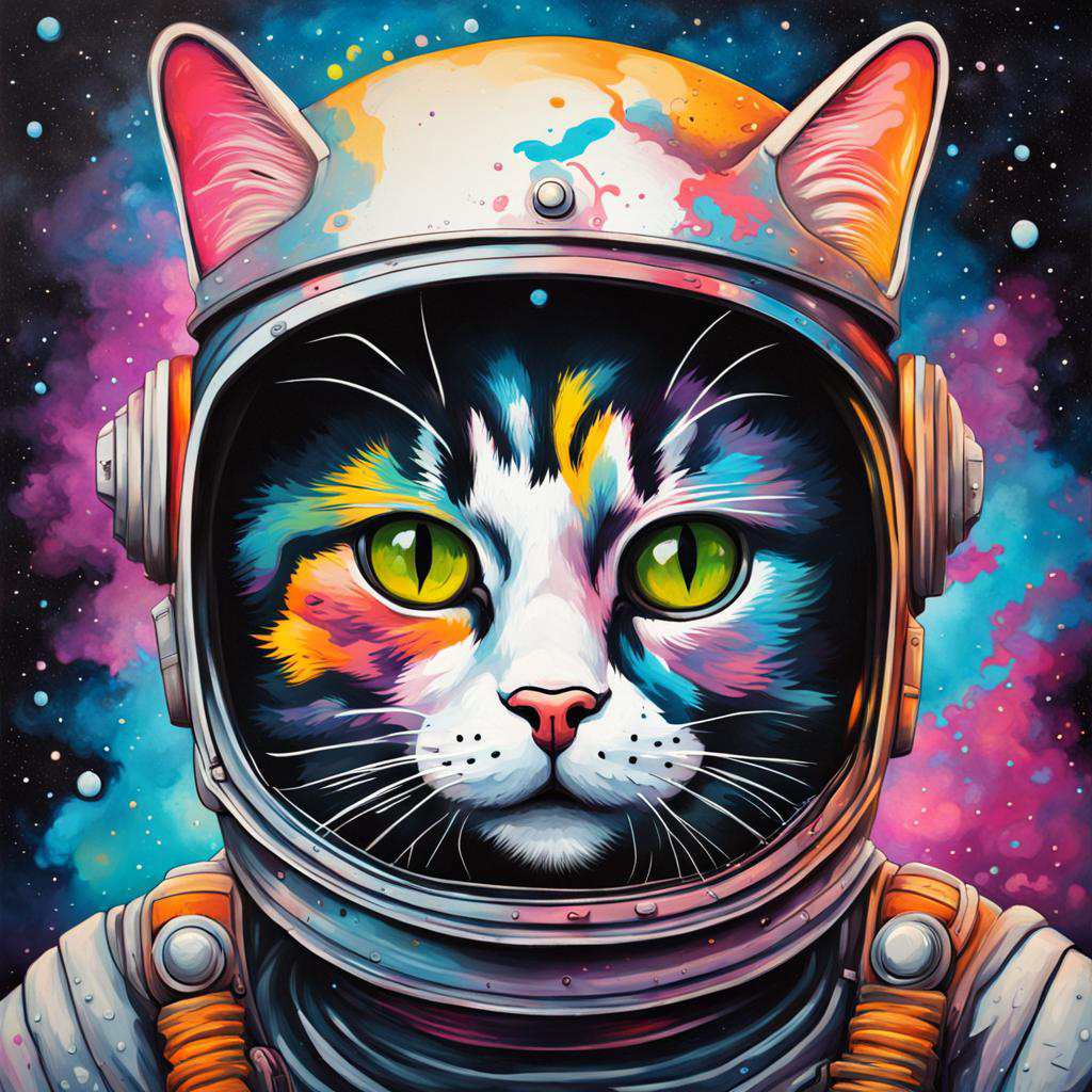 Cosmic CosMeowNaut Cat graphic perfect for t-shirts, hats, mugs, stickers, magnets! 4500 pixels by 5400 pixels PNG file.