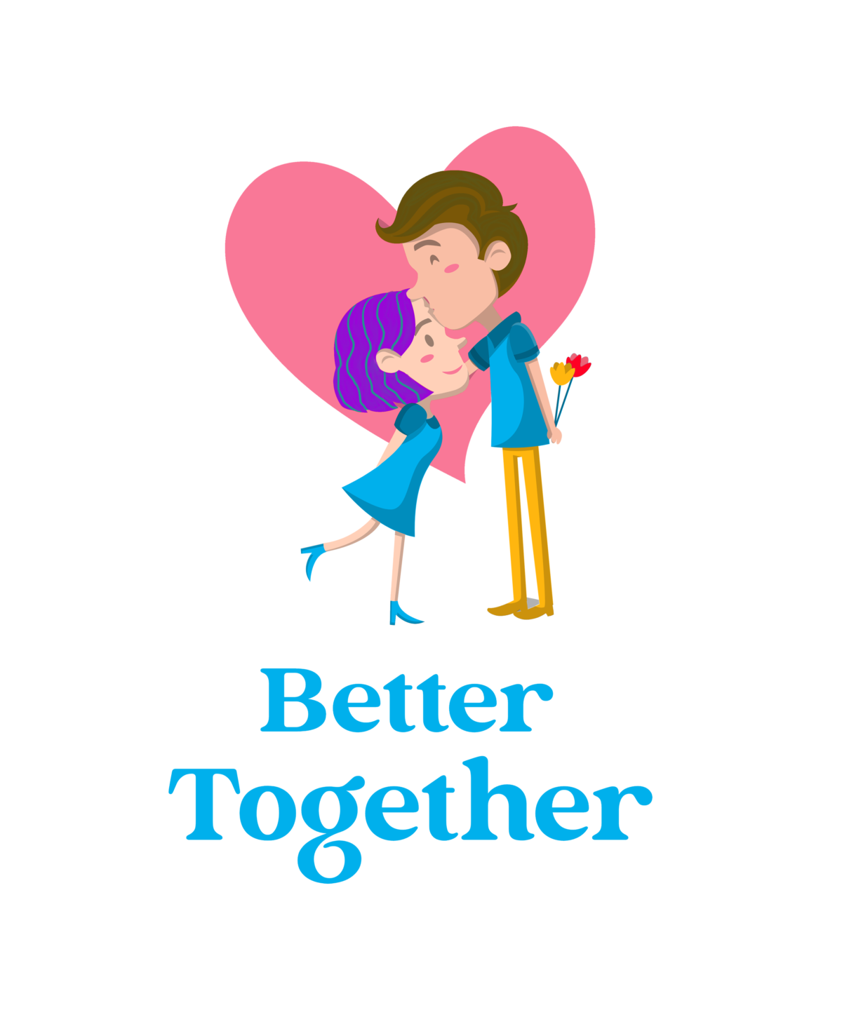 Couple in love, man giving woman a kiss on forehead. 4000px by 4800px PNG with transparent background.